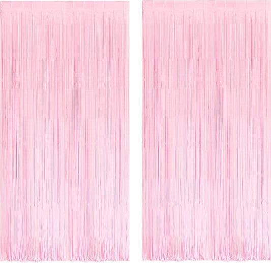 Pink Fringe Curtains Backdrop | Photo Booths Party Streamers