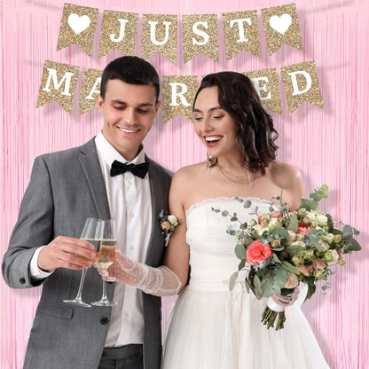 Pink Fringe Curtains Backdrop | Photo Booths Party Streamers