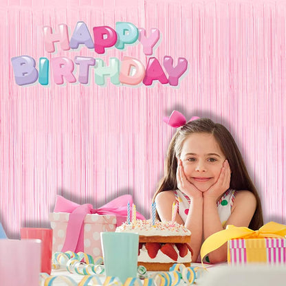 Pink Fringe Curtains Backdrop | Photo Booths Party Streamers