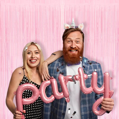 Pink Fringe Curtains Backdrop | Photo Booths Party Streamers