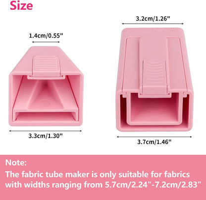 Bias Tape Maker, Fabric Tube Maker for Jelly Rolls Rugs Tool with Needle Threader and Seam Ripper, DIY Sewing Supplies and Accessories Day Gift Pink