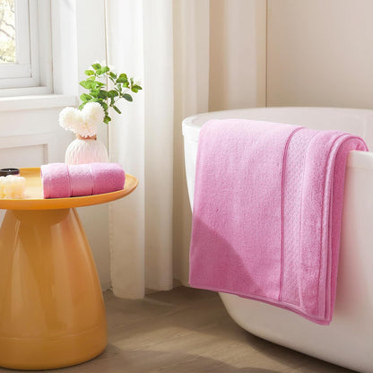 Bath Towel Set 6 PCS, Pink Luxury 100% Turkish Cotton 650GSM