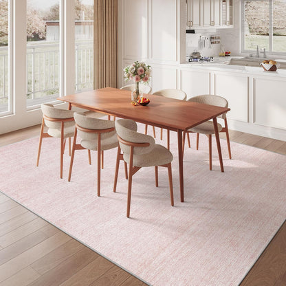 8x10 Area Rugs for Living Room, Large Washable Rug, Light Pink