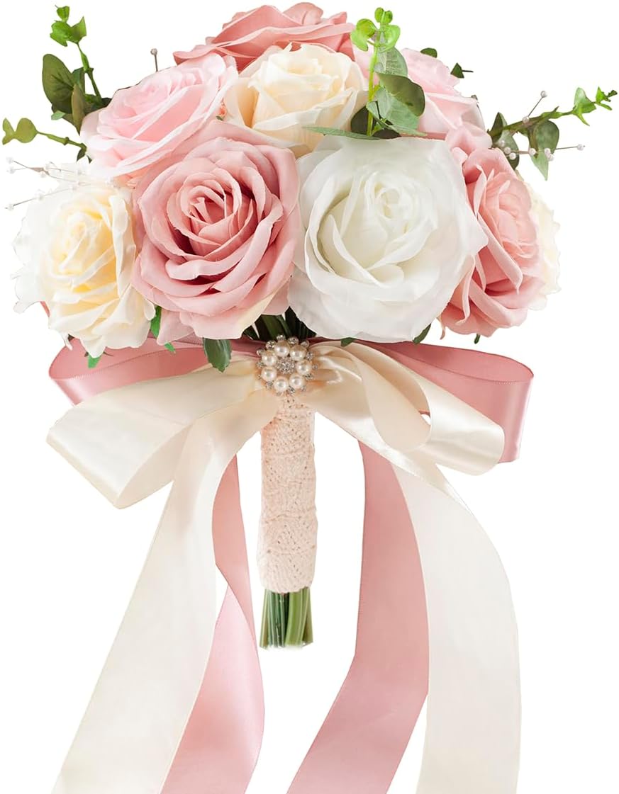 Pink & Champage Wedding Bouquets for Bride Bridesmaids