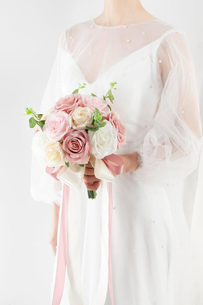 Pink & Champage Wedding Bouquets for Bride Bridesmaids