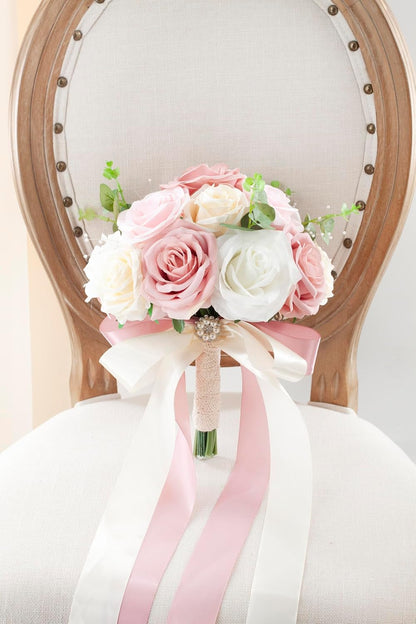 Pink & Champage Wedding Bouquets for Bride Bridesmaids