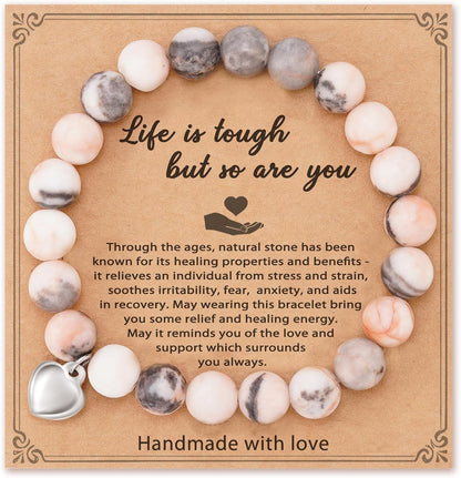 Get Well Soon Gifts, Natural Stone Amethyst Bracelet for Women Men