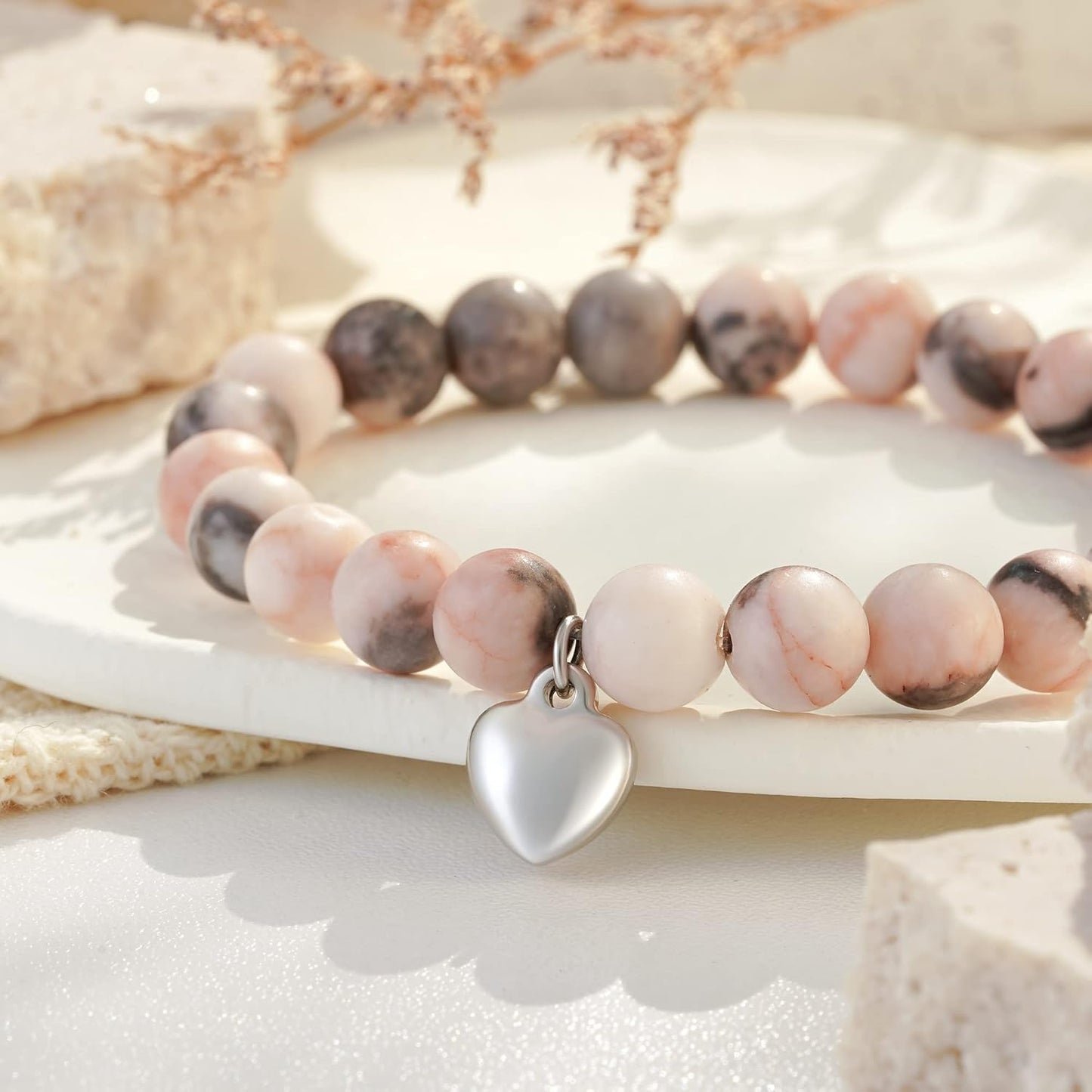 Get Well Soon Gifts, Natural Stone Amethyst Bracelet for Women Men