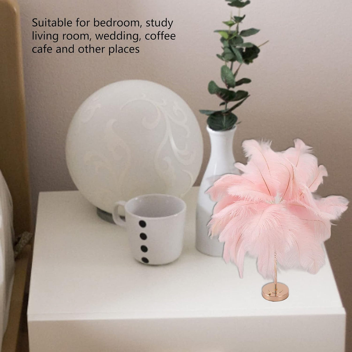 3 Modes Lamp with Touch Switch Base USB Charging, Modern Dimmable Bedside for Home Bedroom Nightstand Girl Room Wedding Decoration (Pink)