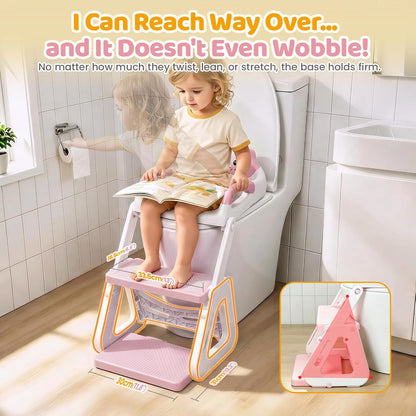 Orzbow Potty Training Seat with Step Stool, Toddler Toilet Seat with Ladder