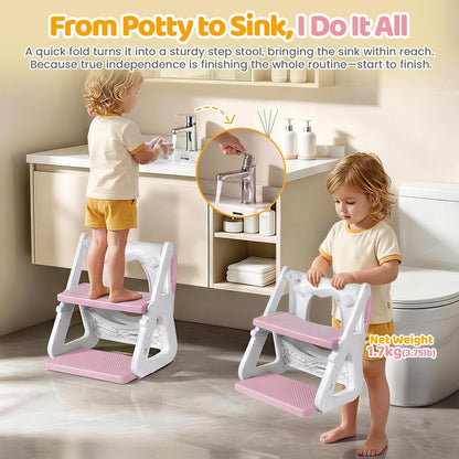 Orzbow Potty Training Seat with Step Stool, Toddler Toilet Seat with Ladder