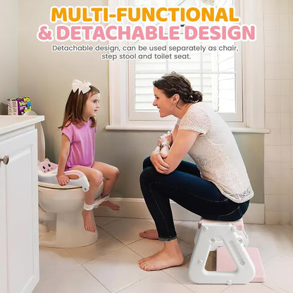 Orzbow Potty Training Seat with Step Stool, Toddler Toilet Seat with Ladder