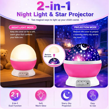 Star Projector Night Lights for Kids | Girls Night Light Projector