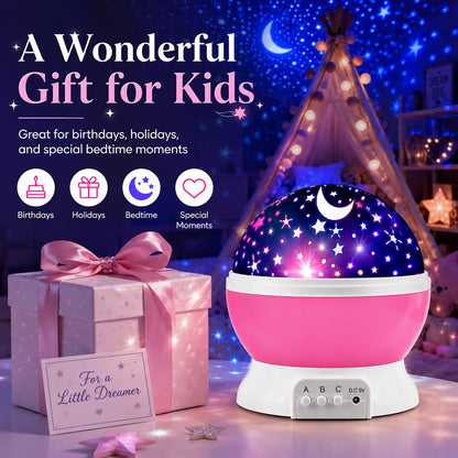 Star Projector Night Lights for Kids | Girls Night Light Projector