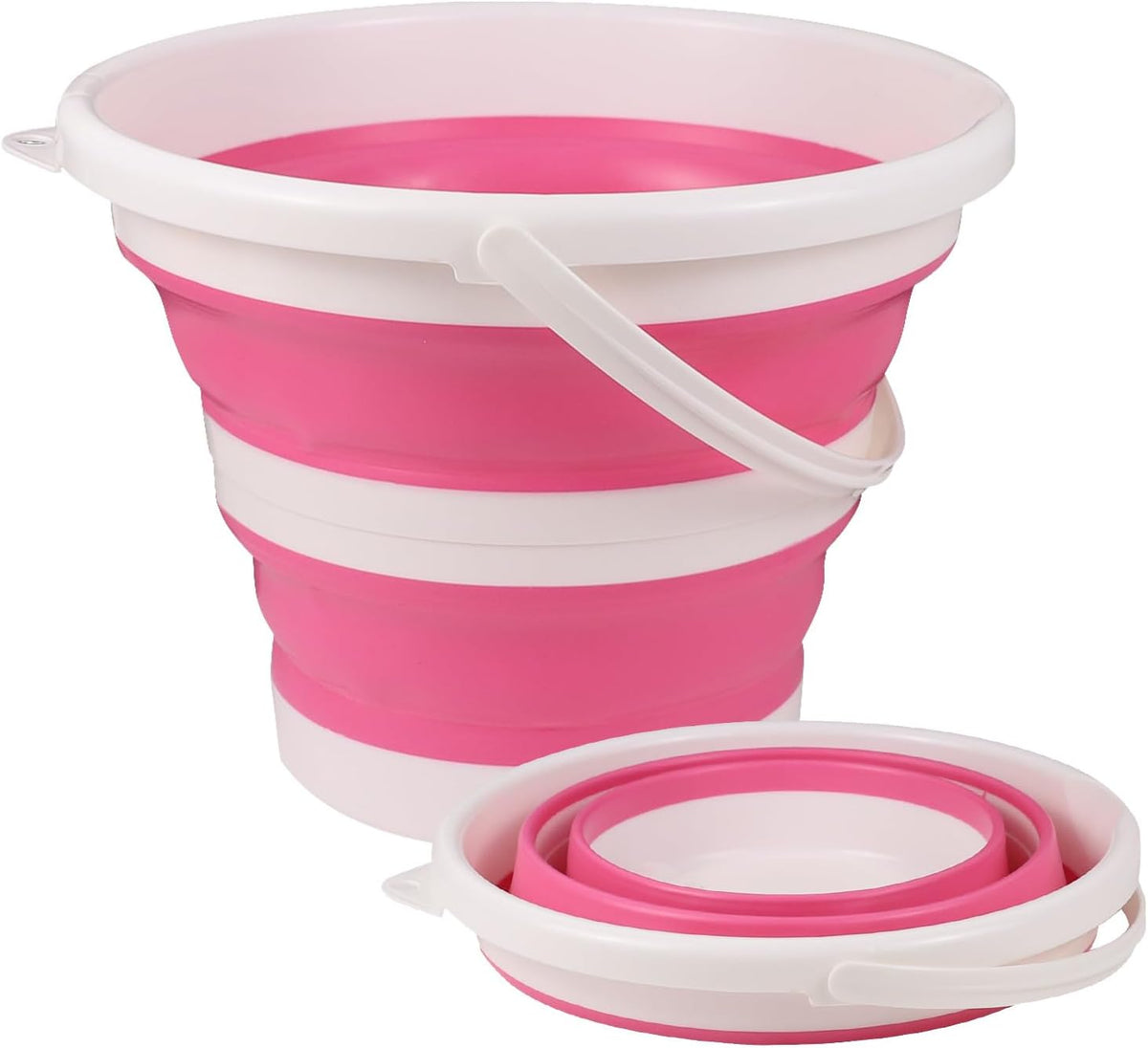 Car Collapsible Bucket, 10L 2.6 Gallon Foldable Round Tub, Pink