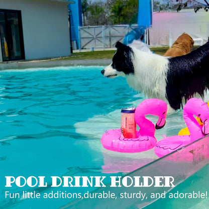 Dog Pool Float, Funny 6-in-1 Inflatable Dog Floats for Pool, Pet Floatie Raft for Small Dogs, Puppy and Doggies, Pink Flamingo
