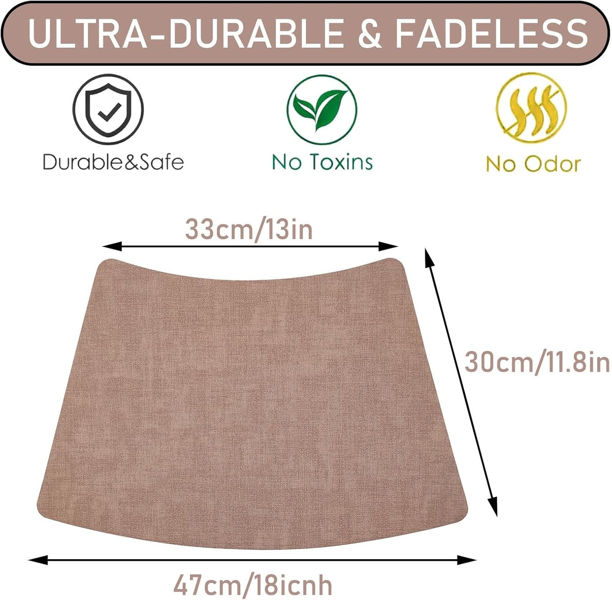 Round Table Placemats Set of 4, Faux Leather Wedge Shape Place Mats Heat Resistant Wipeable Washable Table Mats, Heavy Duty Kitchen Dining Mats(Light pink)