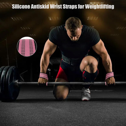 4 Pack Lifting Wrist Straps for Weightlifting, Lifting Straps for Gym Strength Training,Deadlifts,Workout, Men & Women Neoprene-padded Wrist Cushion Cotton Lift Straps with Anti-Skid Silicone -Black