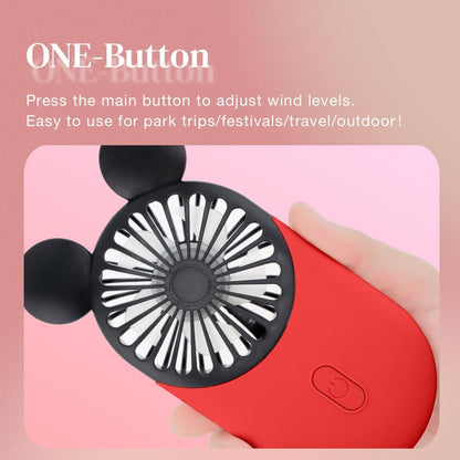 Cute Mouse Handheld Fan, Rechargeable Personal USB Mini Fan(Pink)