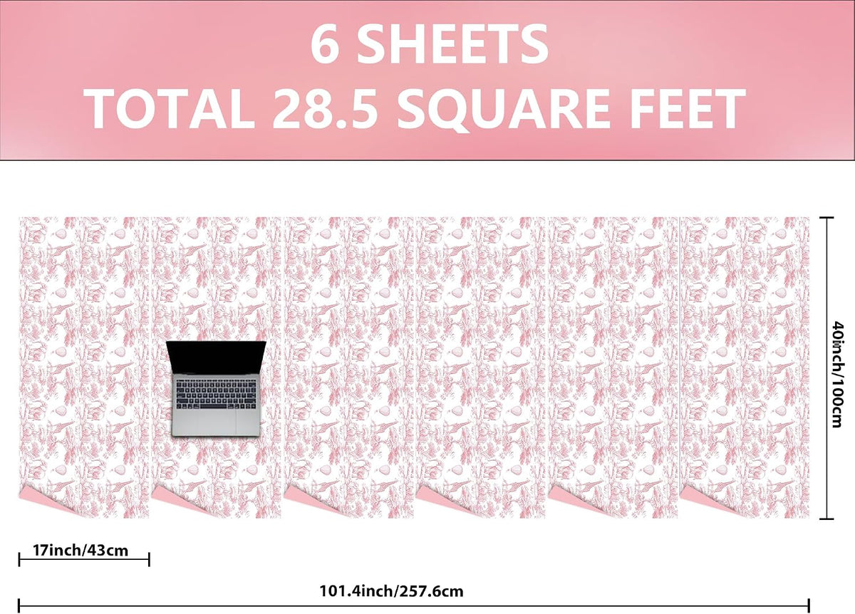 Baby Shower Wrapping Paper Sheets Roll for Girls Kids Pink White Jungle Animals Design Gift Wrap Sheets for Holiday Birthday Baby Shower Party Packing Supplies - Total 28.5sq.ft