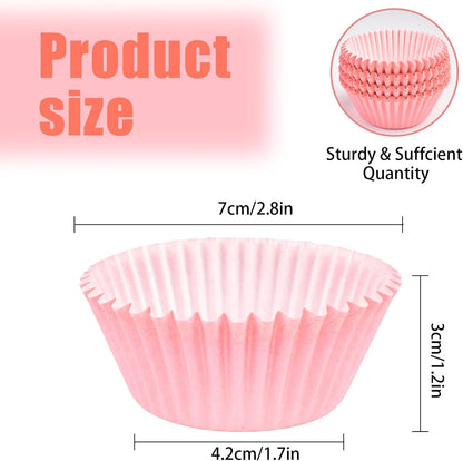 100Pcs Pink Cupcake Liners for Baking, Non-Stick Muffin Liners