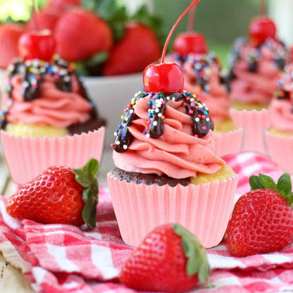 100Pcs Pink Cupcake Liners for Baking, Non-Stick Muffin Liners