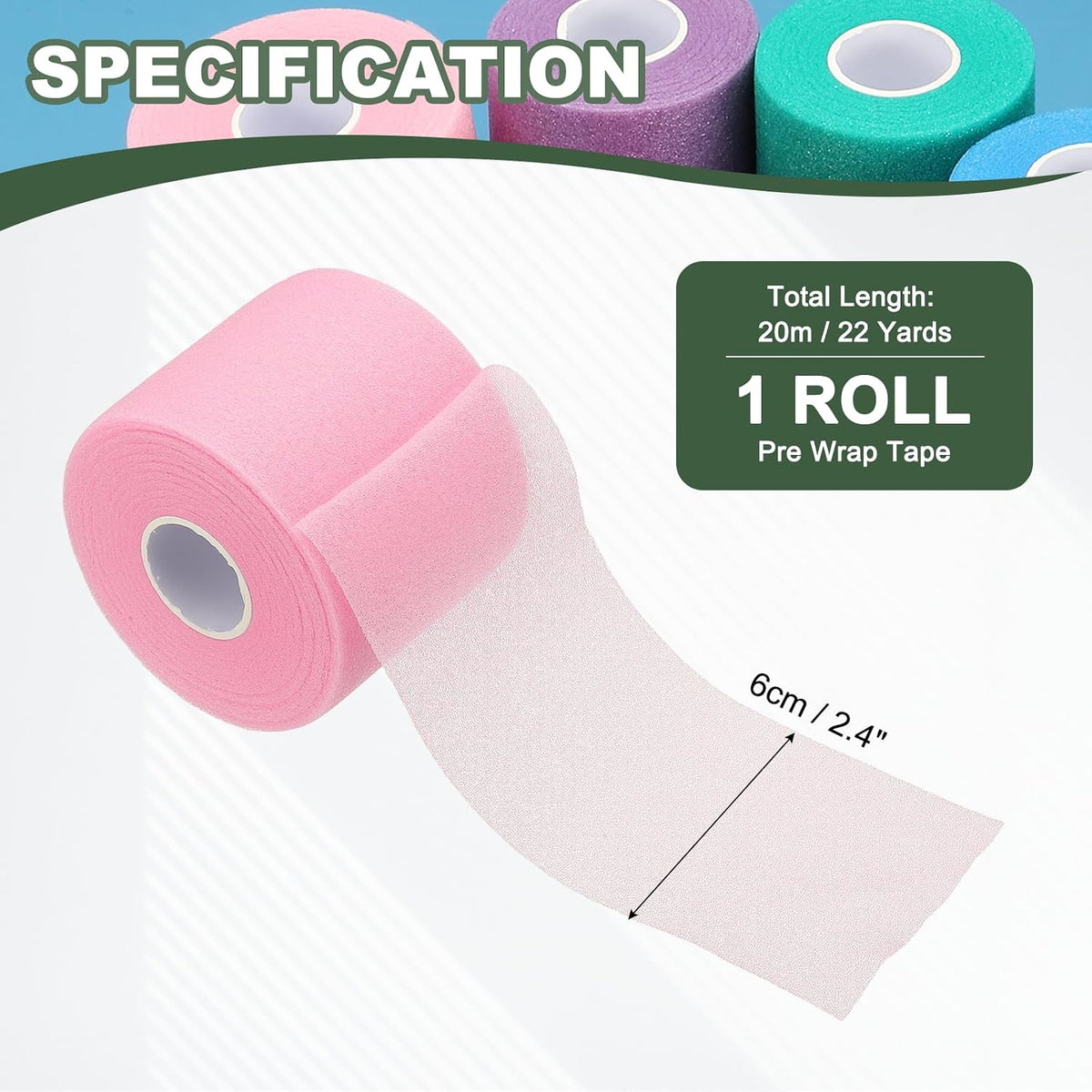 Pre Wrap Tape, Non-Slip Grip Cushion Wrap Prewrap Athletic Tape- Fitting for (Tennis- Badminton - Pickleball - Sports)