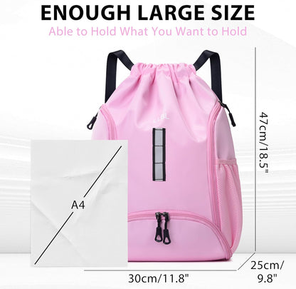 U・helper Drawstring Gym Backpack, Sports Cinch Sack, Swimming & Travel