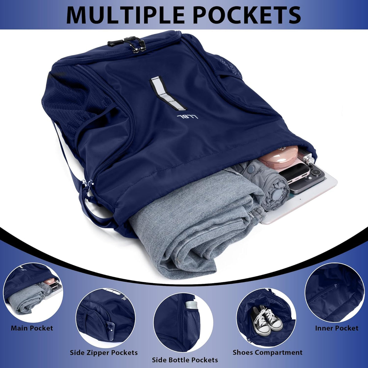 U・helper Drawstring Gym Backpack, Sports Cinch Sack, Swimming & Travel