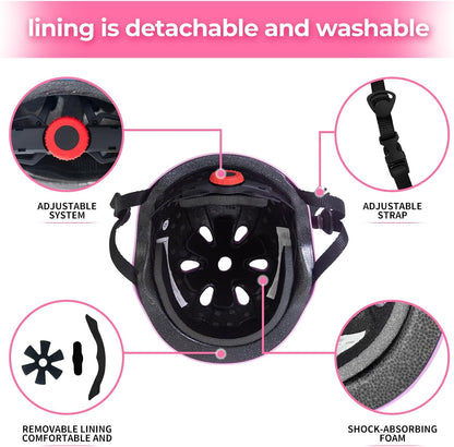 Kids Youth Bike Helmet - Lightweight and Safe Helmet for Boys and Girls Toddler, Adjustable Multi-Sport Helmets for Skateboard Skate Scooter