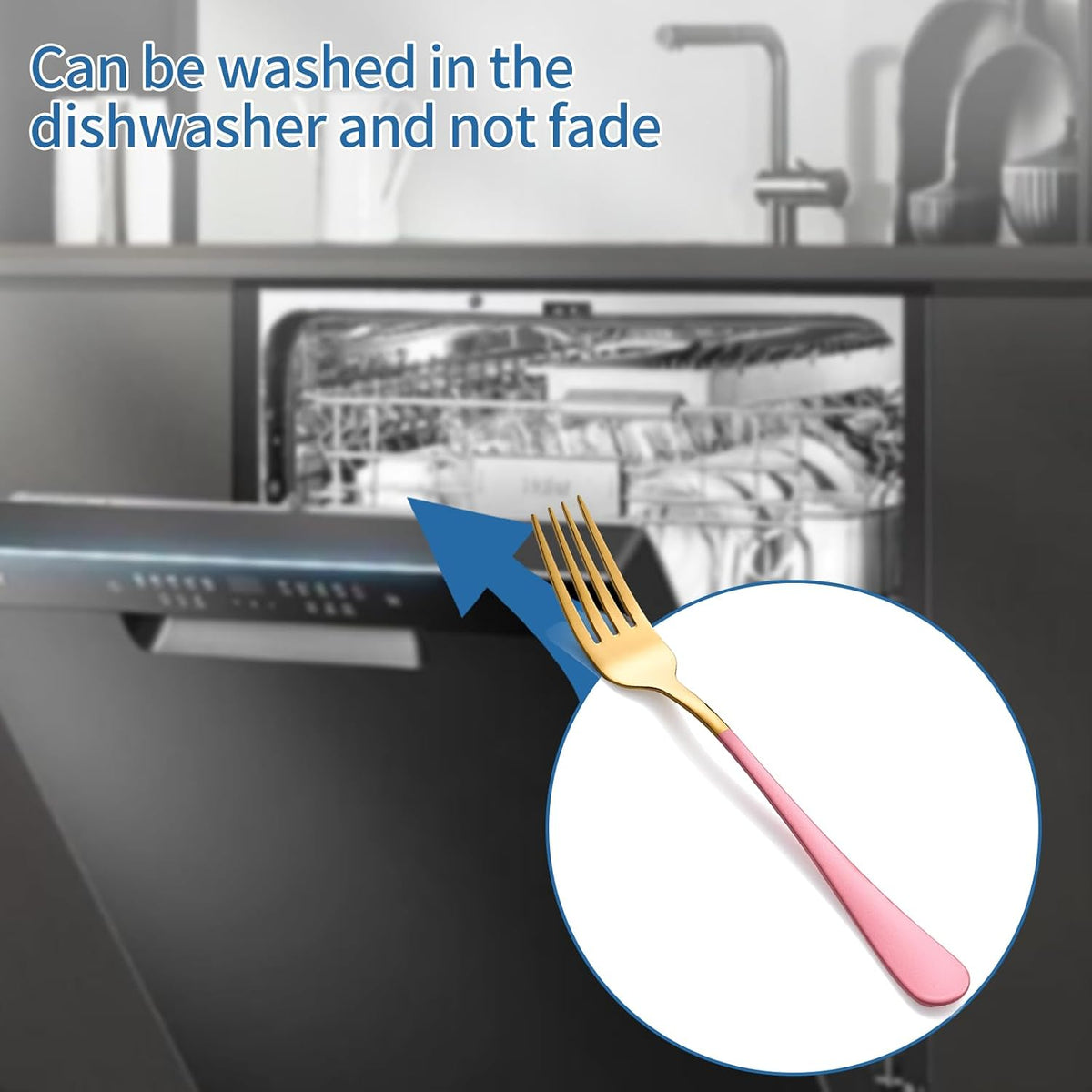Dinner Forks,24 Pieces Pink and Gold 18/0 Stainless Steel Silverware Forks,Table Forks,Flatware Forks,8 Inches,Mirror Polish & Dishwasher Safe,Use for Home,Kitchen or Restaurant