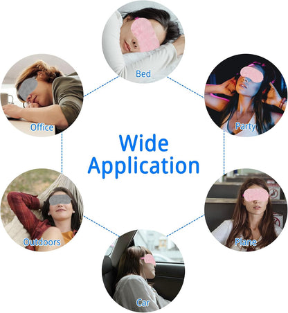 4 Pcs Plush Sleep Masks, Ultra Cute Soft Sleep Eye Cover, Blindfold Travel Sleep Masks for Kids Men Women, with Elastic Strap, Adjustable for Kids Adult (Beige,Dark Pink,Pink,Grey)