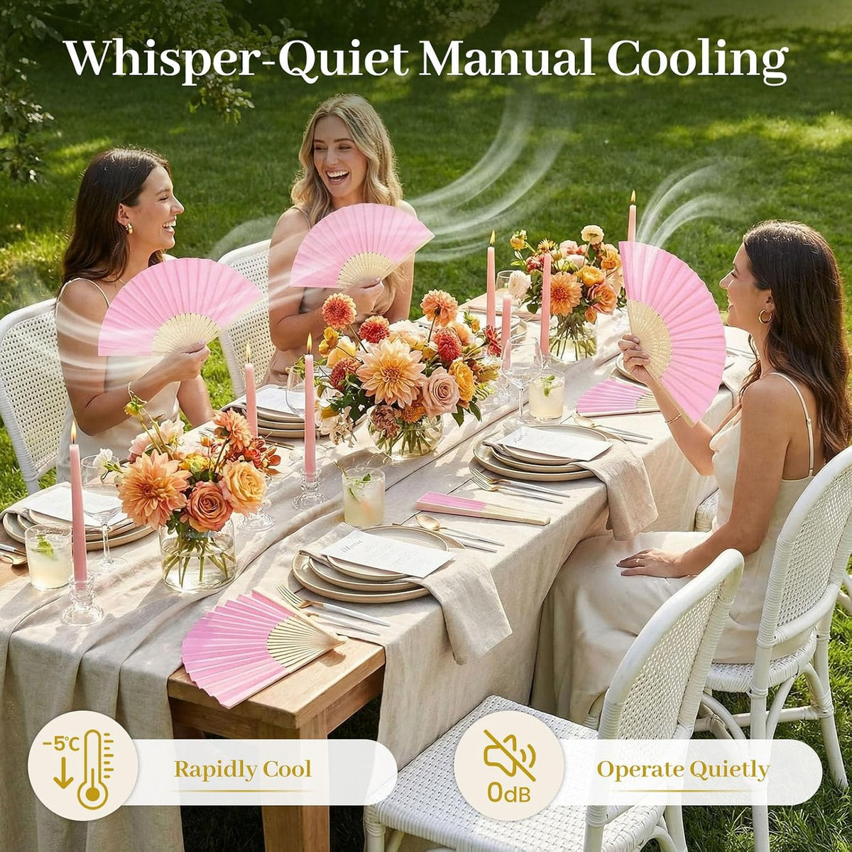12 PCS Pink Foldable Hand Fan, 8.3 Inch Paper Fans for Women