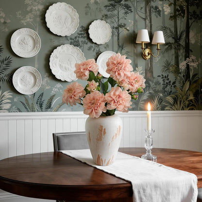 KBREE Dahlia Artificial Flowers, 3 Pcs Real Touch Blush Pink Flowers, 24.3” Long Stem Faux Dahlias in Natural Tones, Large Bloom Stems for Wedding Bouquet DIY, Table Centerpiece & Home Office Decor