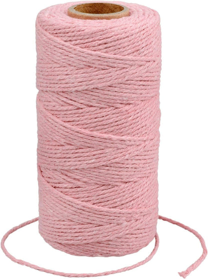2MM Cotton String,328 Feet Pink Cotton String for Crafts