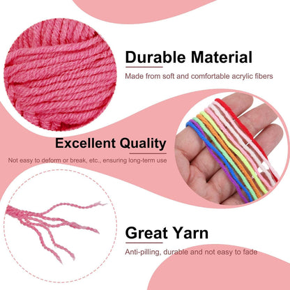 2PCS Crocheting Yarn,Peach Pink 5 Ply Acrylic Yarn 100g Sport Weight Yarns Bulk Soft and Fluffy Yarns for Knitting DIY Crochet Handicraft Blankets Gift,197 Yards