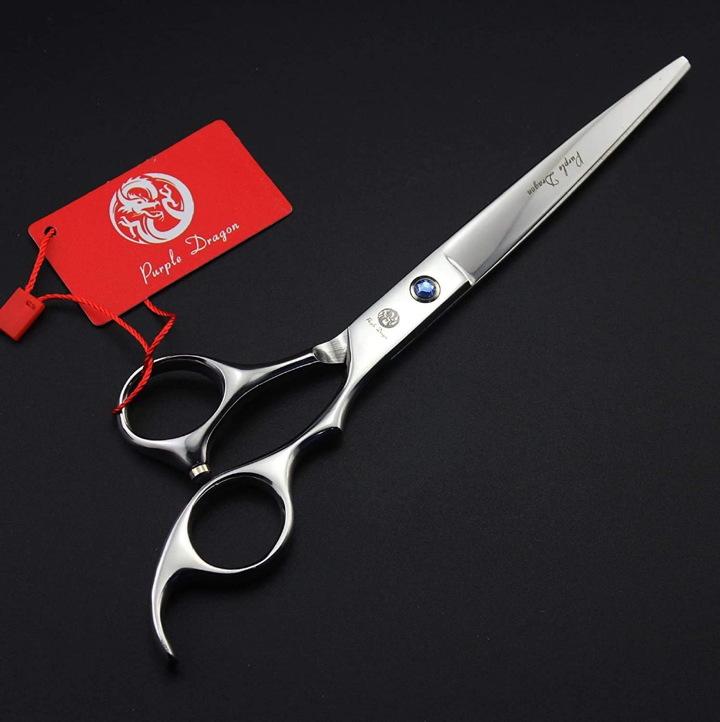 Purple Dragon 8.0 inch Dog Hair Cutting, Curved and Thinning Scissor Shears Pet Grooming Tool Kit