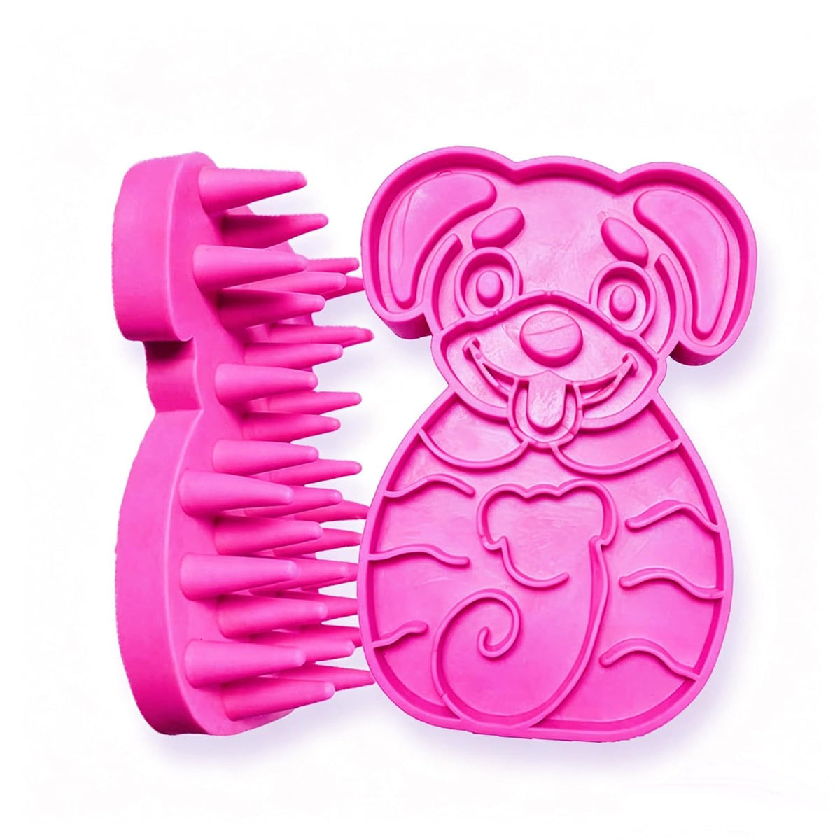 Pet Bath & Massage Brush,Pet Grooming Brush,Soft Rubber Scrubber for Brushing,Massaging,Bathing,Shampooing and Reducing Hairballs (Pink, Style 3)