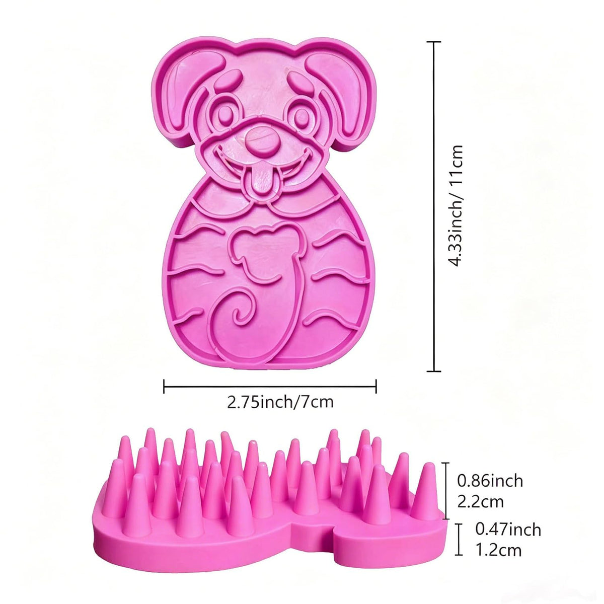 Pet Bath & Massage Brush,Pet Grooming Brush,Soft Rubber Scrubber for Brushing,Massaging,Bathing,Shampooing and Reducing Hairballs (Pink, Style 3)
