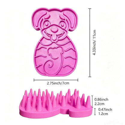 Pet Bath & Massage Brush,Pet Grooming Brush,Soft Rubber Scrubber for Brushing,Massaging,Bathing,Shampooing and Reducing Hairballs (Pink, Style 3)