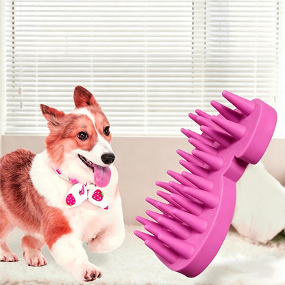 Pet Bath & Massage Brush,Pet Grooming Brush,Soft Rubber Scrubber for Brushing,Massaging,Bathing,Shampooing and Reducing Hairballs (Pink, Style 3)