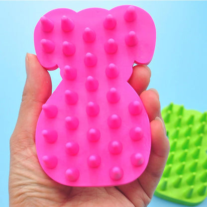 Pet Bath & Massage Brush,Pet Grooming Brush,Soft Rubber Scrubber for Brushing,Massaging,Bathing,Shampooing and Reducing Hairballs (Pink, Style 3)