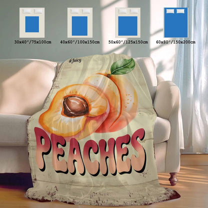 Cooling Blanket for Hot Sleepers,Pink Peaches Soft Breathable Cool Summer Blanket for Night Sweats,Vintage Farmhouse Botanical Fruit Leaves Lightweight Ice Silk Sofa Throw Blankets All Season 30"x40"