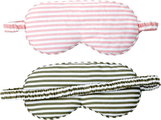 HBHLFZ Sleep Mask 2 Pack - Bamboo Viscose Fiber Sleeping Eye Mask - with Elastic Band/Headband - Comfort Sleeping Shade - for Nighttime Sleeping, Traveling & Napping（Pink，Green）