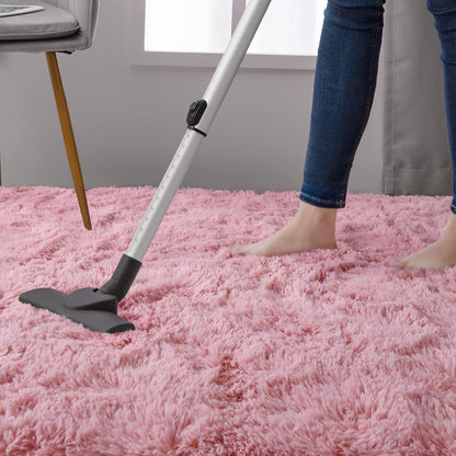 DweIke Fluffy Blush Pink Rugs for Bedroom Living Room, 3x5 Feet Soft Plush Shaggy Rose Coral Pinkish Girls Kids Rug, Non-Slip and Machine Washable Carpet for Dorm Nursery Classroom Decor