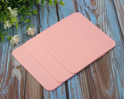 Mini Skater 3pcs Bar Coasters 10x10x0.2CM Square Silicone Coasters for Drinks Beverage Coffee Table Tea Coaster (Pink)