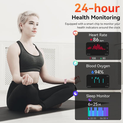 Smart Watch with Alexa Built-in 1.83" HD 2026 Health Fitness Tracker Bluetooth Calls and Notifications 120+ Sport Modes Heart Rate Sleep Monitor Fitness Watch IP68 Waterproof iPhone Android (Pink)
