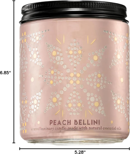 Bath Body Peach Bellini 1-Wick Candle 8 Oz