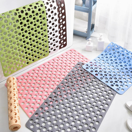 Shower Mat, Secure Shower Mats Easy to Clean, Bathtub Mat Non Slip with Suction Cups and Drain Holes, Soft Textured Design for Inside Shower Easy Dry&Cut (Pink,M (70 * 38cm))