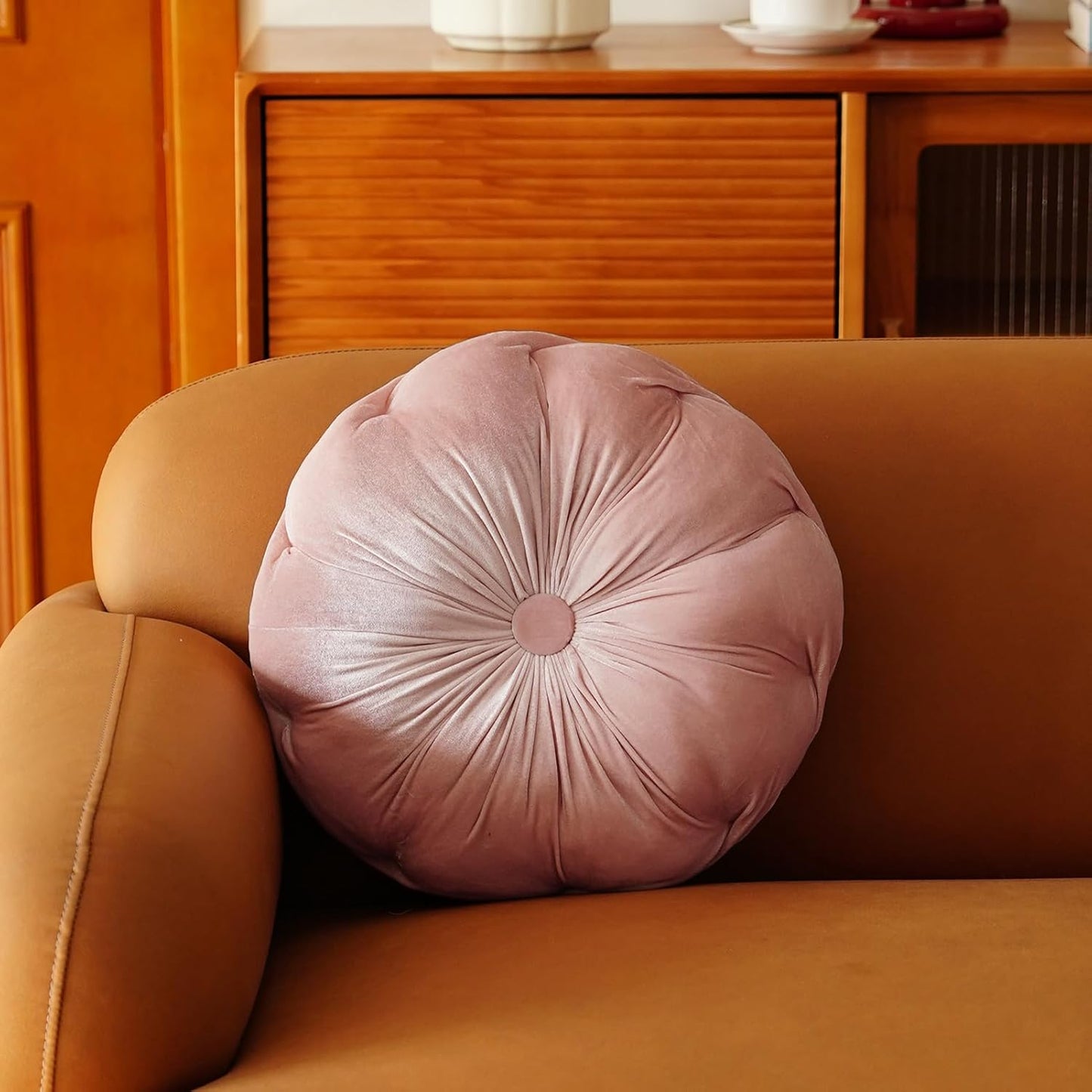 ARTMAGIC Floral Throw Pillow Velvet Flower Shaped Decorative Throw Pillows Cushion Ultra Soft Cute Floor Pillow for Couch Bed Sofa (Light Pink)
